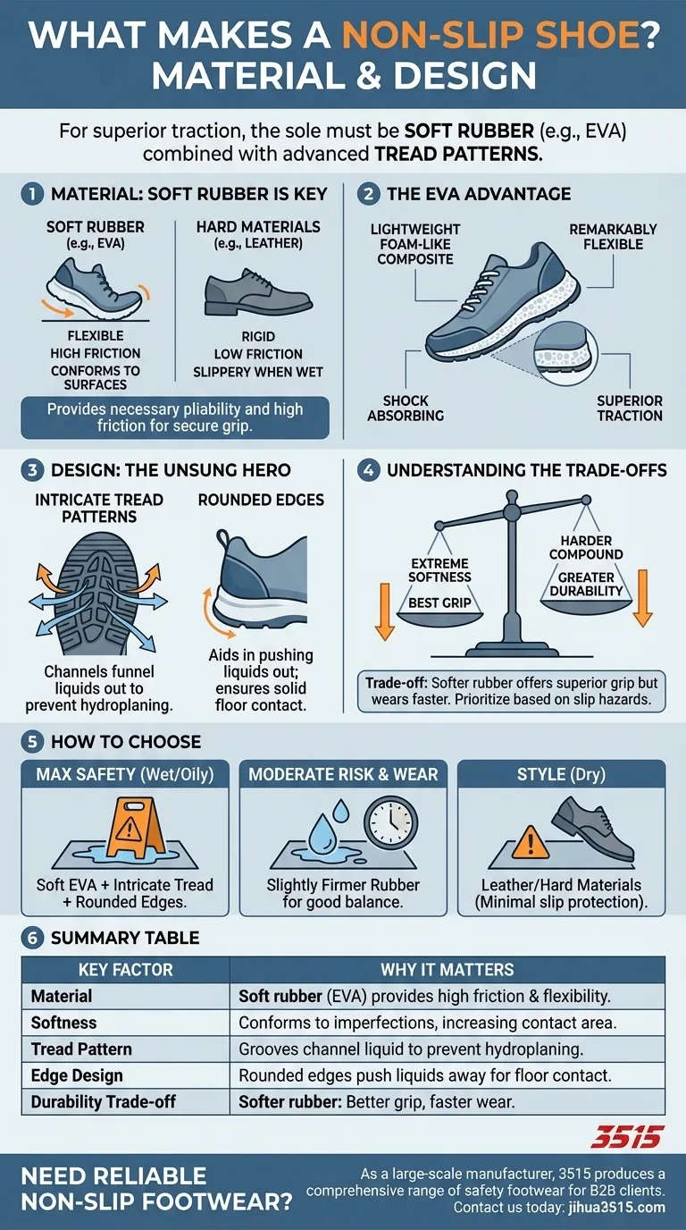 De quelle matière doit être faite la semelle d'une chaussure antidérapante ? La clé d'une traction maximale Guide Visuel