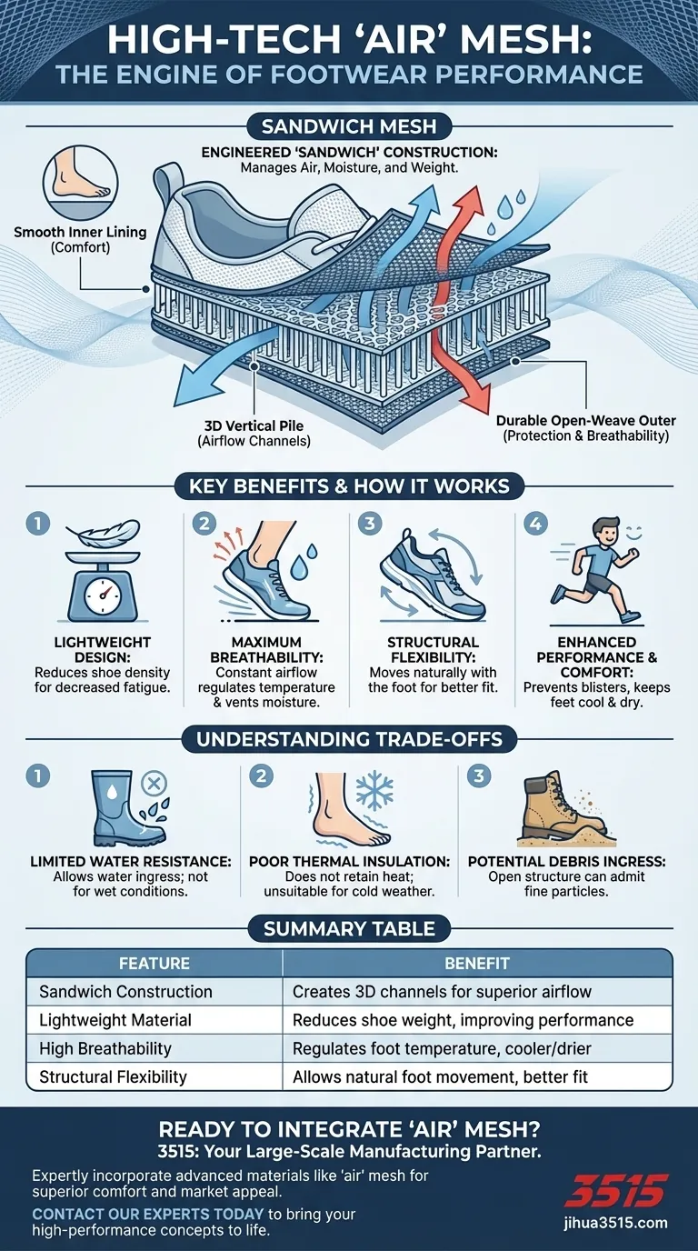 Qu'est-ce que le mesh « air » haute technologie et comment est-il utilisé dans les chaussures ? La clé de chaussures fraîches et légères Guide Visuel