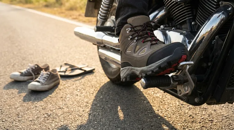 Quels sont les inconvénients de porter des tongs ou des chaussures de sport en moto ? Évitez les blessures graves aux pieds et aux chevilles