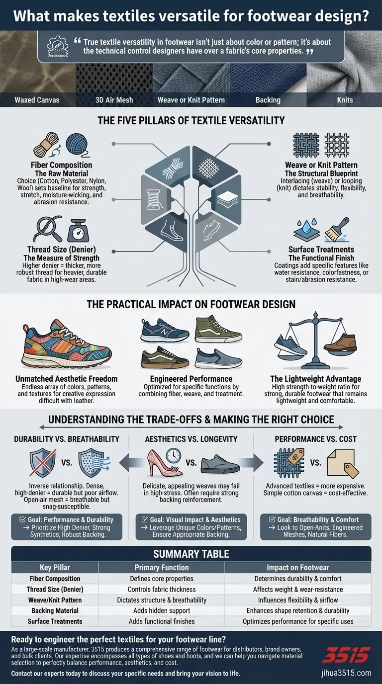 Qu'est-ce qui rend les textiles polyvalents pour la conception de chaussures ? Découvrez les 5 piliers de l'ingénierie des matériaux Guide Visuel