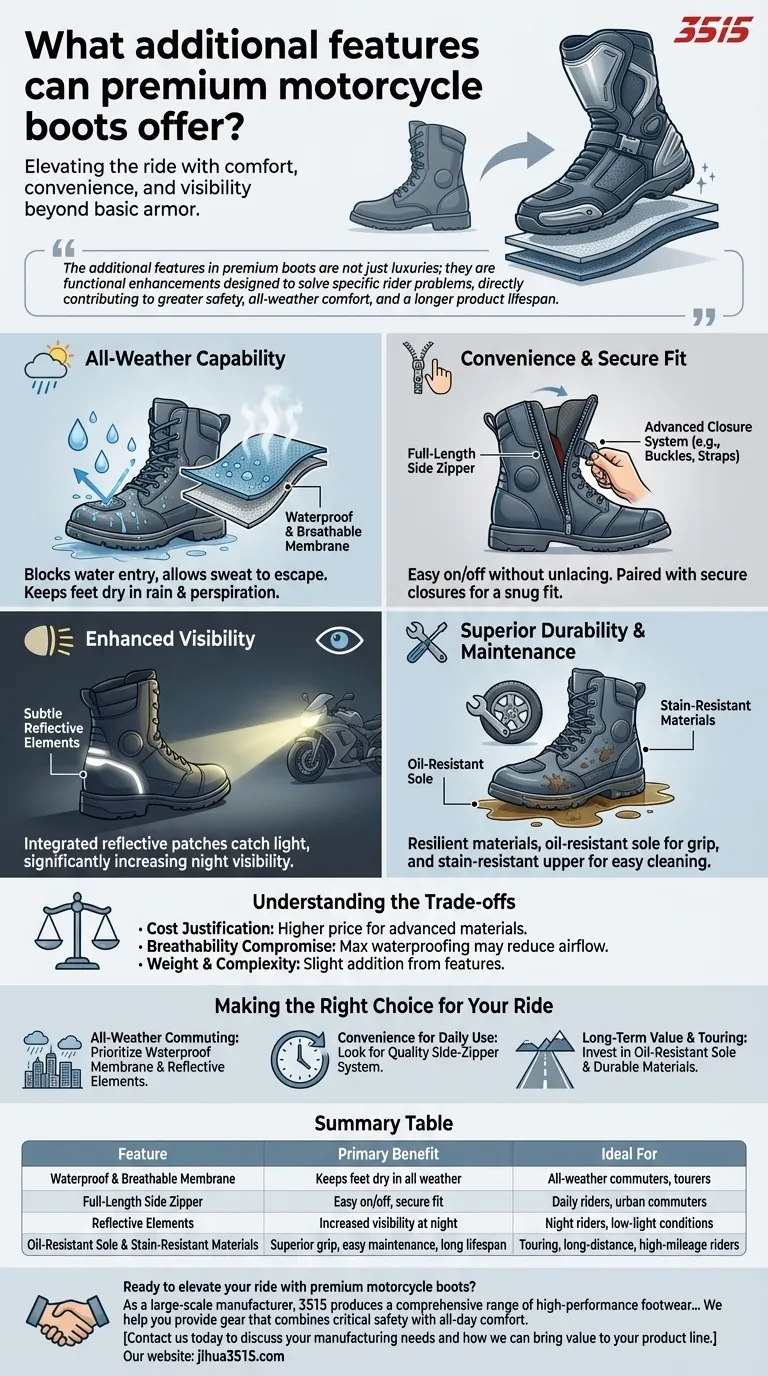 Quelles fonctionnalités supplémentaires les bottes de moto haut de gamme peuvent-elles offrir ? Libérez un confort et une sécurité ultimes Guide Visuel