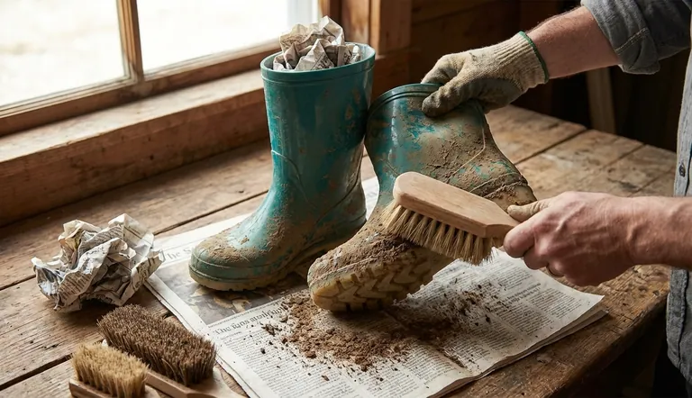 ¿Cómo se deben preparar las botas de goma para limpiarlas? El primer paso esencial para unas botas duraderas