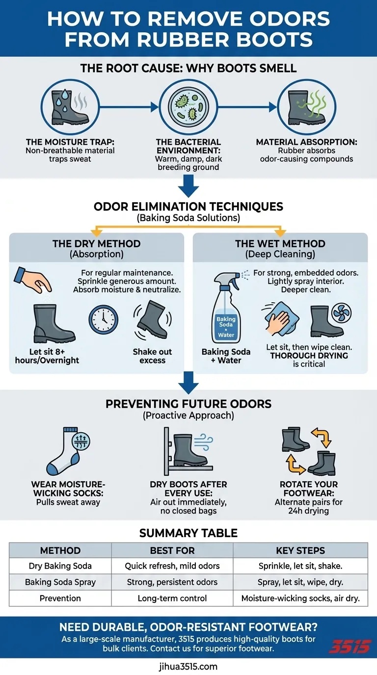 Comment éliminer les odeurs des bottes en caoutchouc ? Méthodes efficaces pour des chaussures fraîches et sèches Guide Visuel
