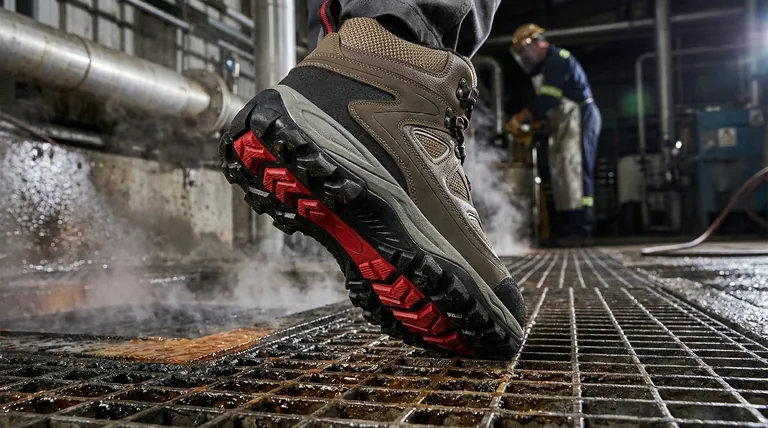 Quels sont les avantages des semelles extérieures en nitrile pour les bottes résistantes aux produits chimiques ? Protection supérieure contre la chaleur et le glissement