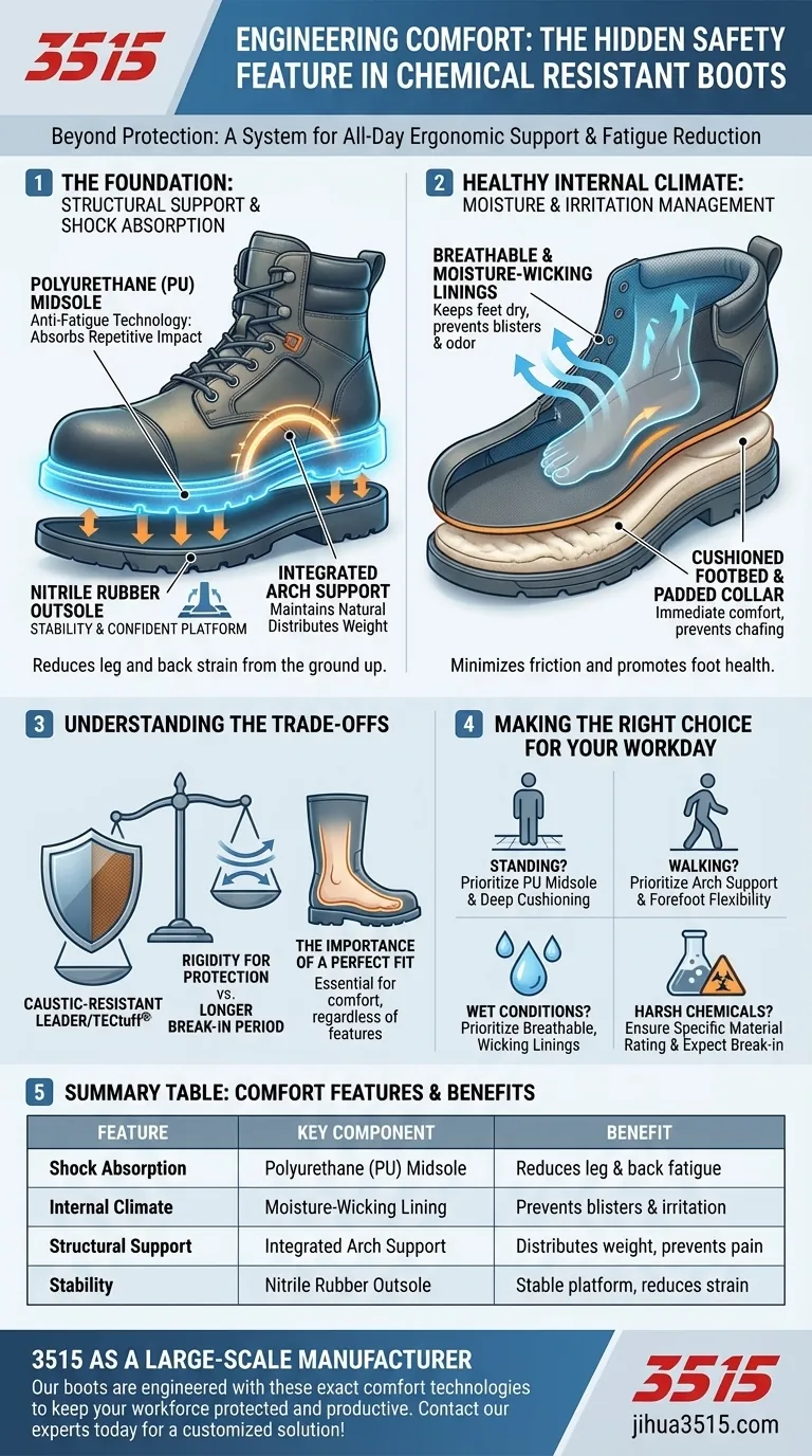 Comment les bottes résistantes aux produits chimiques assurent-elles le confort pendant les longues journées de travail ? Obtenez un confort et une sécurité tout au long de la journée Guide Visuel
