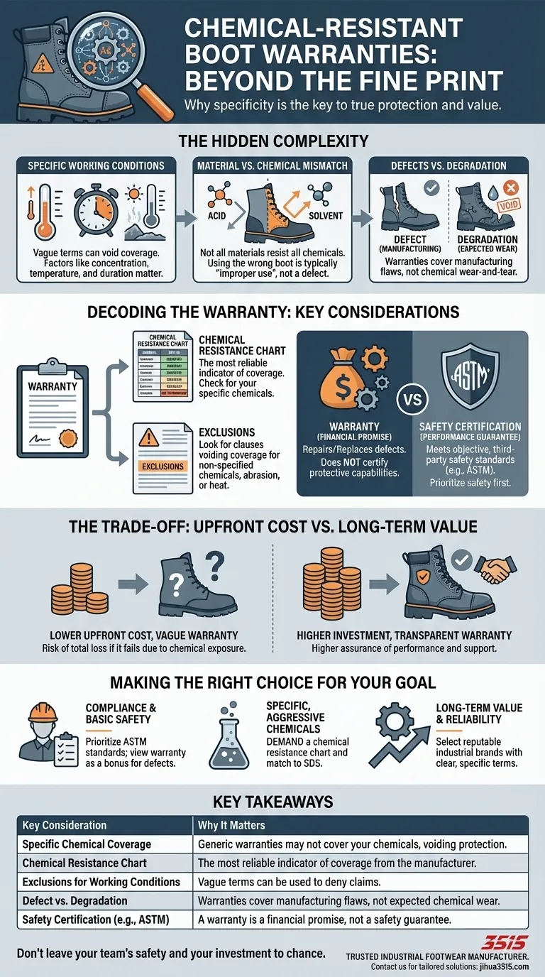 Que doivent considérer les travailleurs concernant les garanties des bottes résistantes aux produits chimiques ? Assurer une protection authentique Guide Visuel