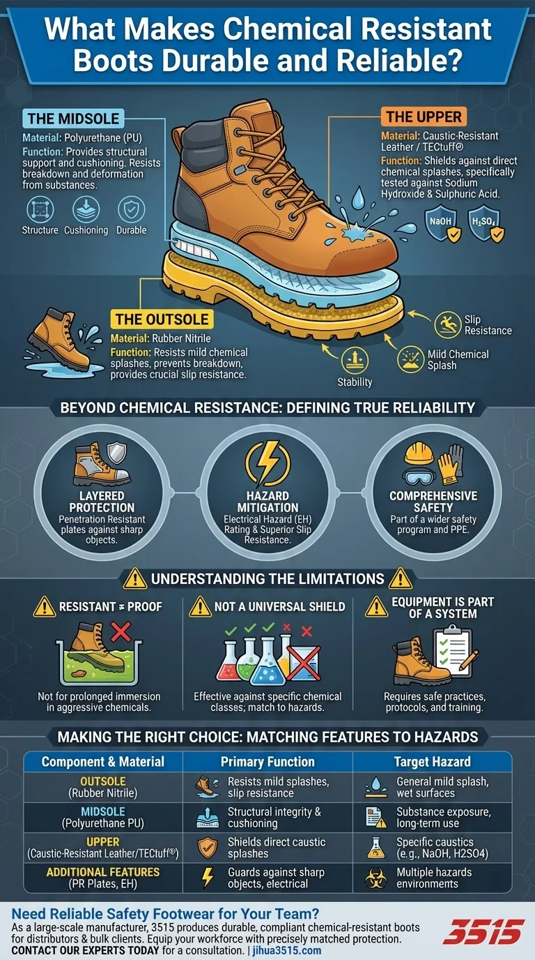 Qu'est-ce qui rend les bottes résistantes aux produits chimiques durables et fiables ? Un guide de protection multicouche Guide Visuel
