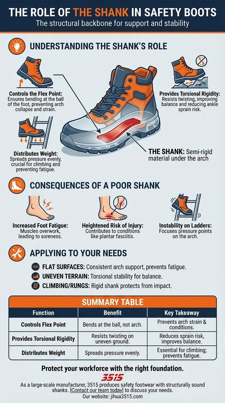 Quelle est la fonction de la tige dans une botte de sécurité ? La clé du soutien de la voûte plantaire et de la stabilité Guide Visuel