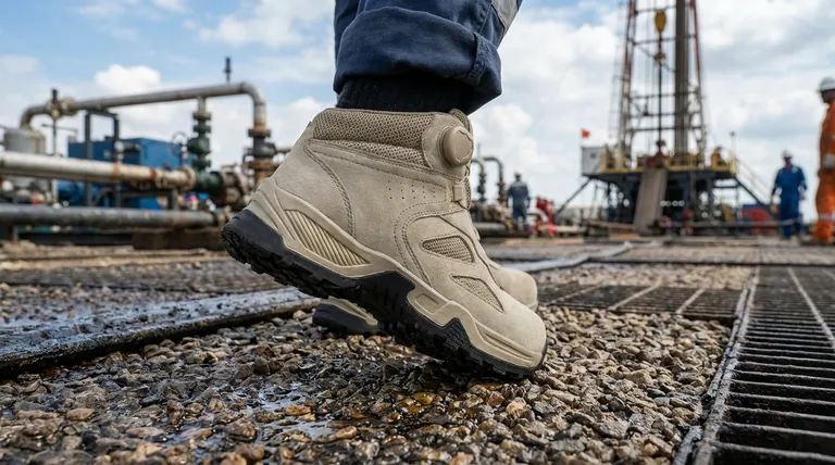 石油採掘現場用の安全靴は、どのように足首のサポートと保護を提供しますか?危険な地形に不可欠な機能