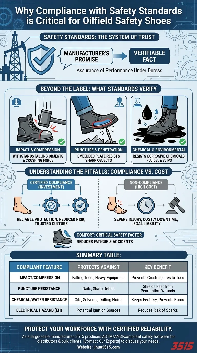 Pourquoi la conformité aux normes de sécurité est-elle importante pour les chaussures de sécurité de chantier pétrolier ? Assurez une protection des pieds sans compromis Guide Visuel