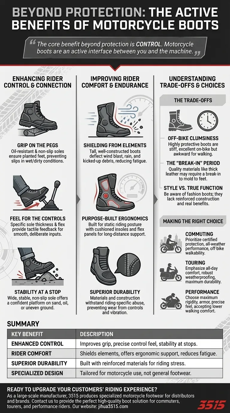 Quali benefici aggiuntivi offrono gli stivali da moto oltre alla protezione? Migliora il tuo controllo e comfort Guida Visiva