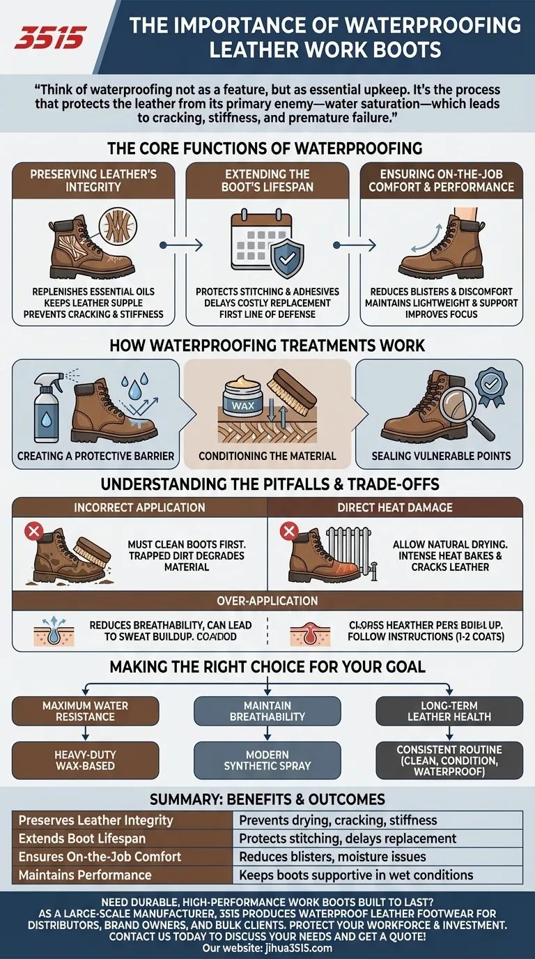 Pourquoi est-il important d'imperméabiliser les bottes de travail en cuir ? Protégez votre investissement et vos performances Guide Visuel