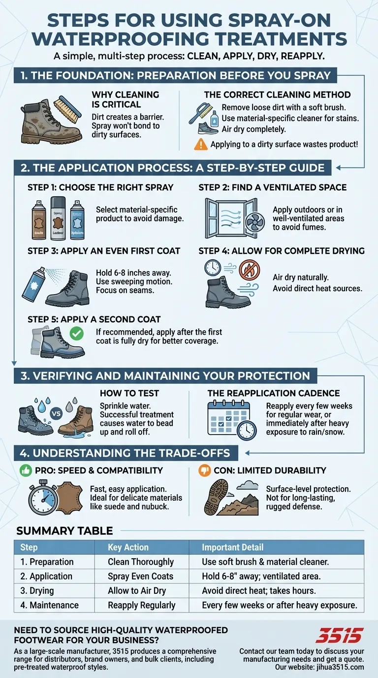Quelles sont les étapes pour utiliser les traitements imperméabilisants en spray ? Un guide complet pour protéger vos chaussures Guide Visuel