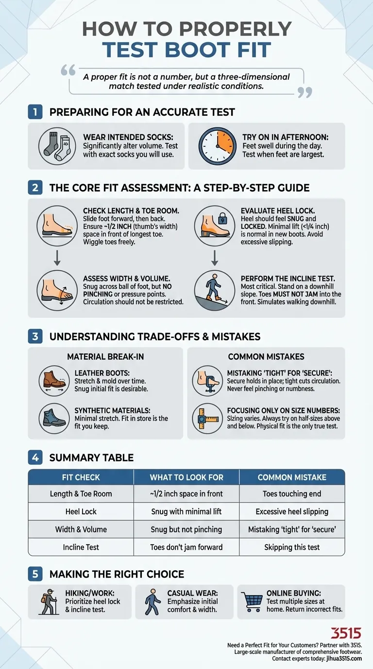 ブーツのフィット感を正しくテストするにはどうすればよいですか？完璧なフィット感と快適さのための4つのステップガイド ビジュアルガイド