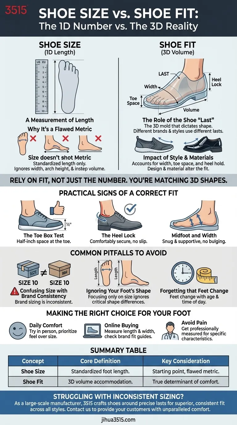 ¿Cuál es la diferencia entre la talla de zapato y el ajuste? Domina la forma 3D para una comodidad perfecta Guía Visual