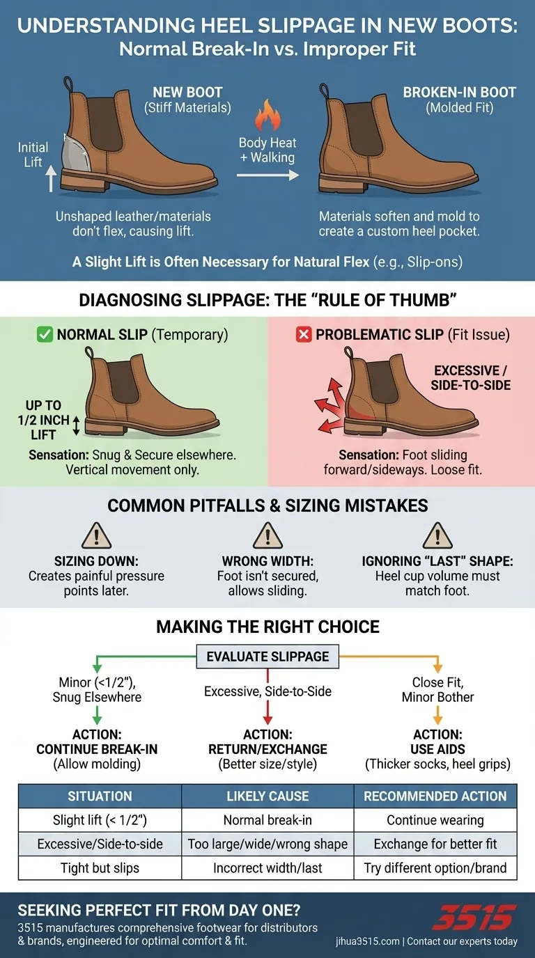 Perché si potrebbe avvertire uno slittamento del tallone in stivali nuovi? È normale o indica una calzata errata? Guida Visiva