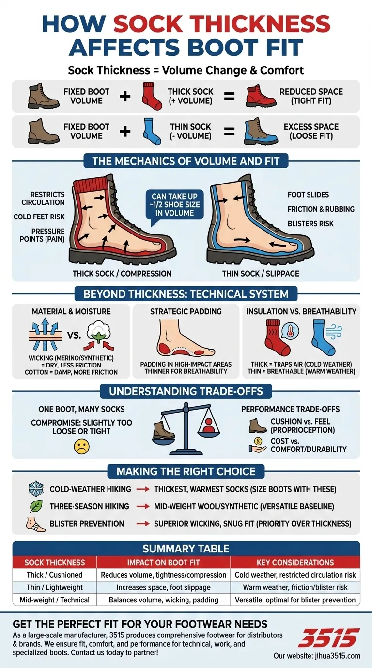 Comment l'épaisseur des chaussettes peut-elle affecter l'ajustement des bottes ? Optimiser le confort et les performances Guide Visuel