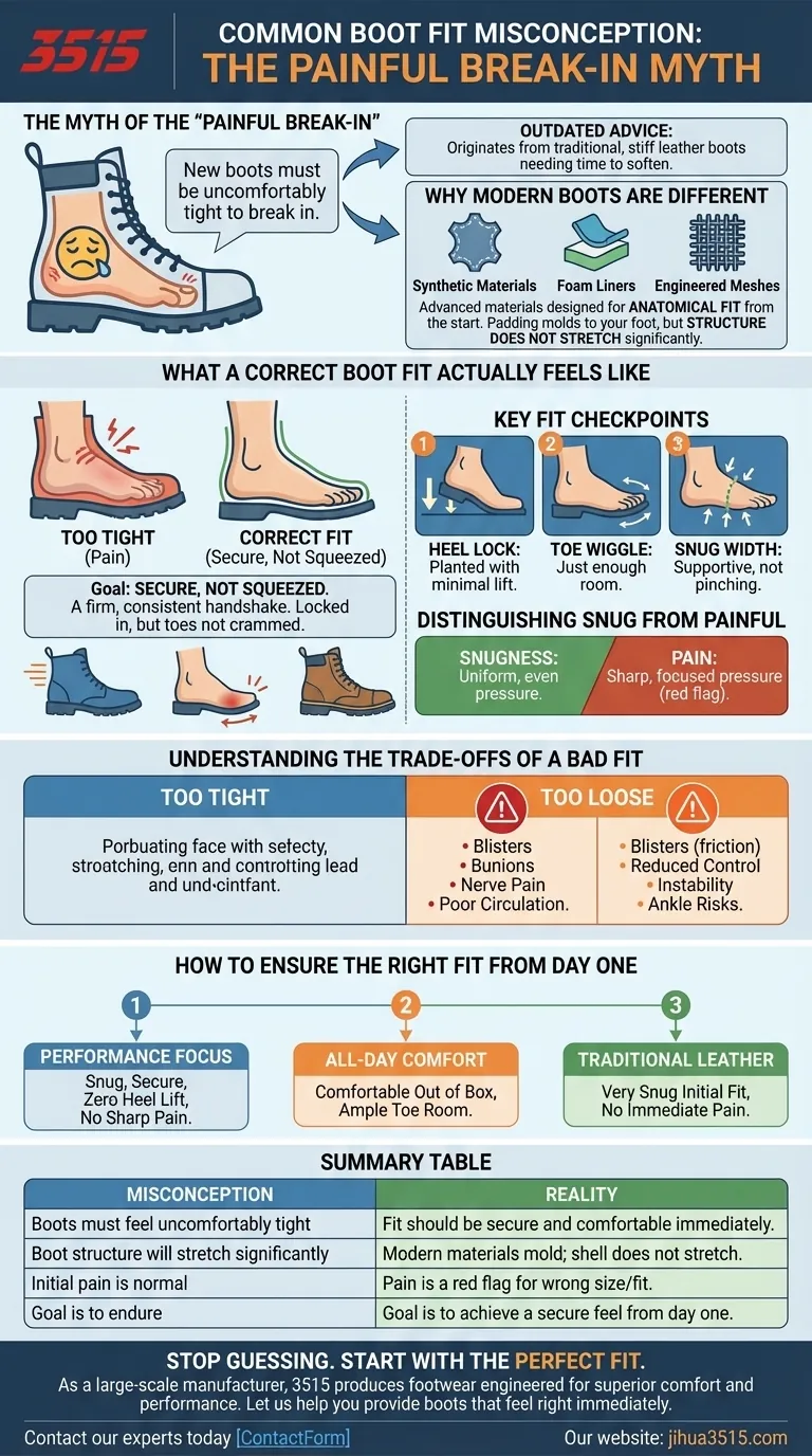 Quelle est une idée fausse courante sur l'ajustement des chaussures ? La vérité sur les rodages douloureux Guide Visuel