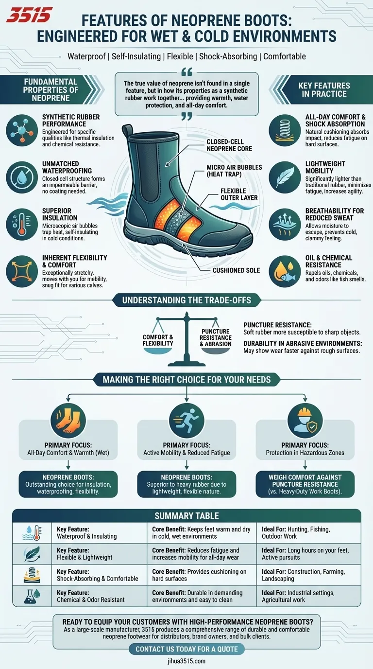 Quelles sont les caractéristiques des bottes en néoprène ? Bénéficiez d'une chaleur et d'un confort supérieurs dans des conditions humides Guide Visuel