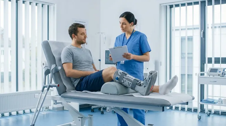 Quelle est la priorité pendant la phase d'absence de mise en charge avec une botte de marche ? Assurer une guérison et une récupération optimales