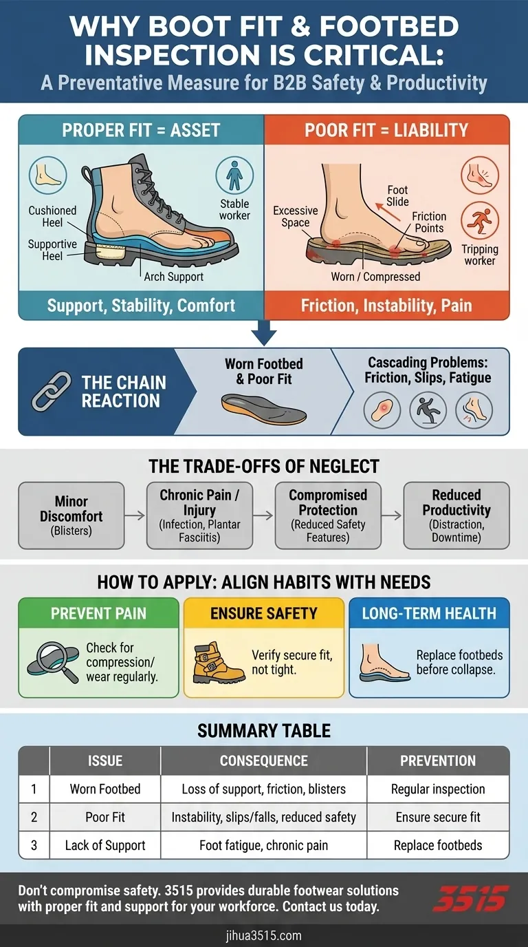 Perché è necessario ispezionare i plantari e la calzata degli scarponi? Prevenire il dolore e garantire la sicurezza sul posto di lavoro Guida Visiva