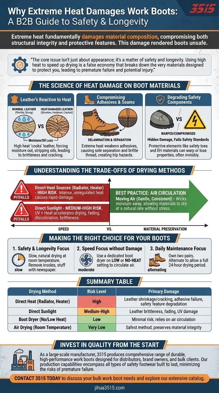 作業用ブーツを乾燥させる際に極端な熱を避けるべき理由とは？ 投資と安全を守る ビジュアルガイド