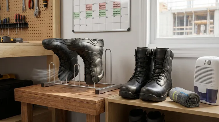 Why is rotating two pairs of work boots recommended? Double Boot Life & Boost Foot Health