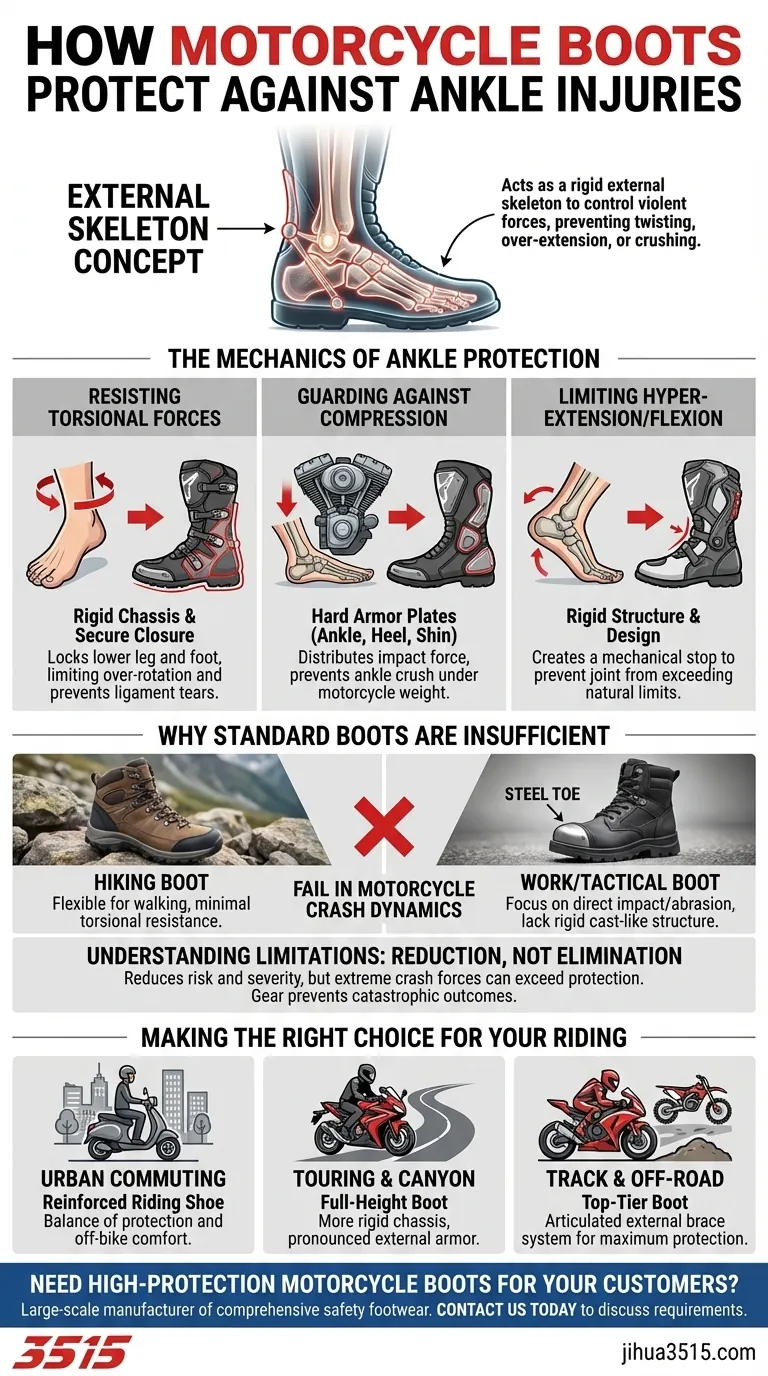 Comment les bottes de moto protègent-elles contre les blessures à la cheville ? Mécanismes de sécurité essentiels expliqués Guide Visuel