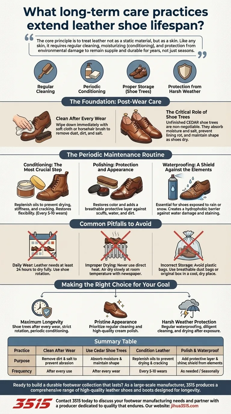 Quelles pratiques de soins à long terme prolongent la durée de vie des chaussures en cuir ? Maîtrisez les 4 étapes clés pour des décennies d'utilisation Guide Visuel
