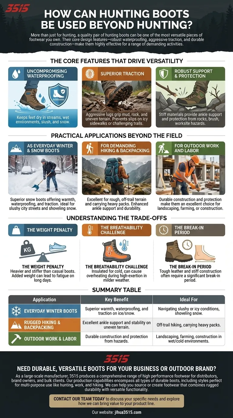 Comment utiliser des bottes de chasse au-delà de la chasse ? Libérez leur polyvalence pour le travail et les aventures en plein air Guide Visuel