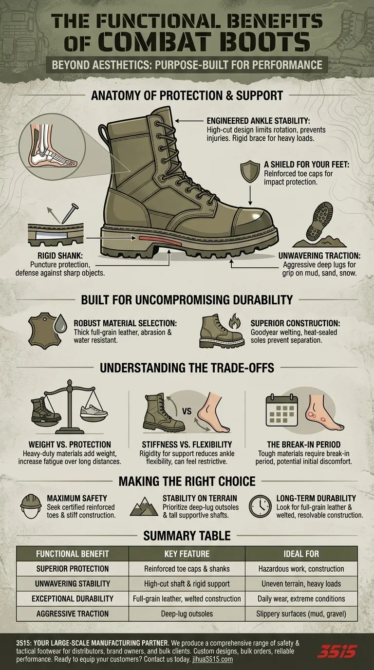 Quels sont les avantages fonctionnels des bottes de combat ? Protection, stabilité et durabilité inégalées Guide Visuel