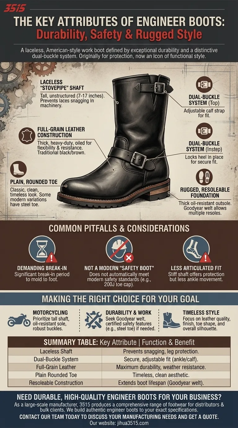 Quels sont les attributs clés des bottes d'ingénieur ? Définir la durabilité et le style emblématiques Guide Visuel