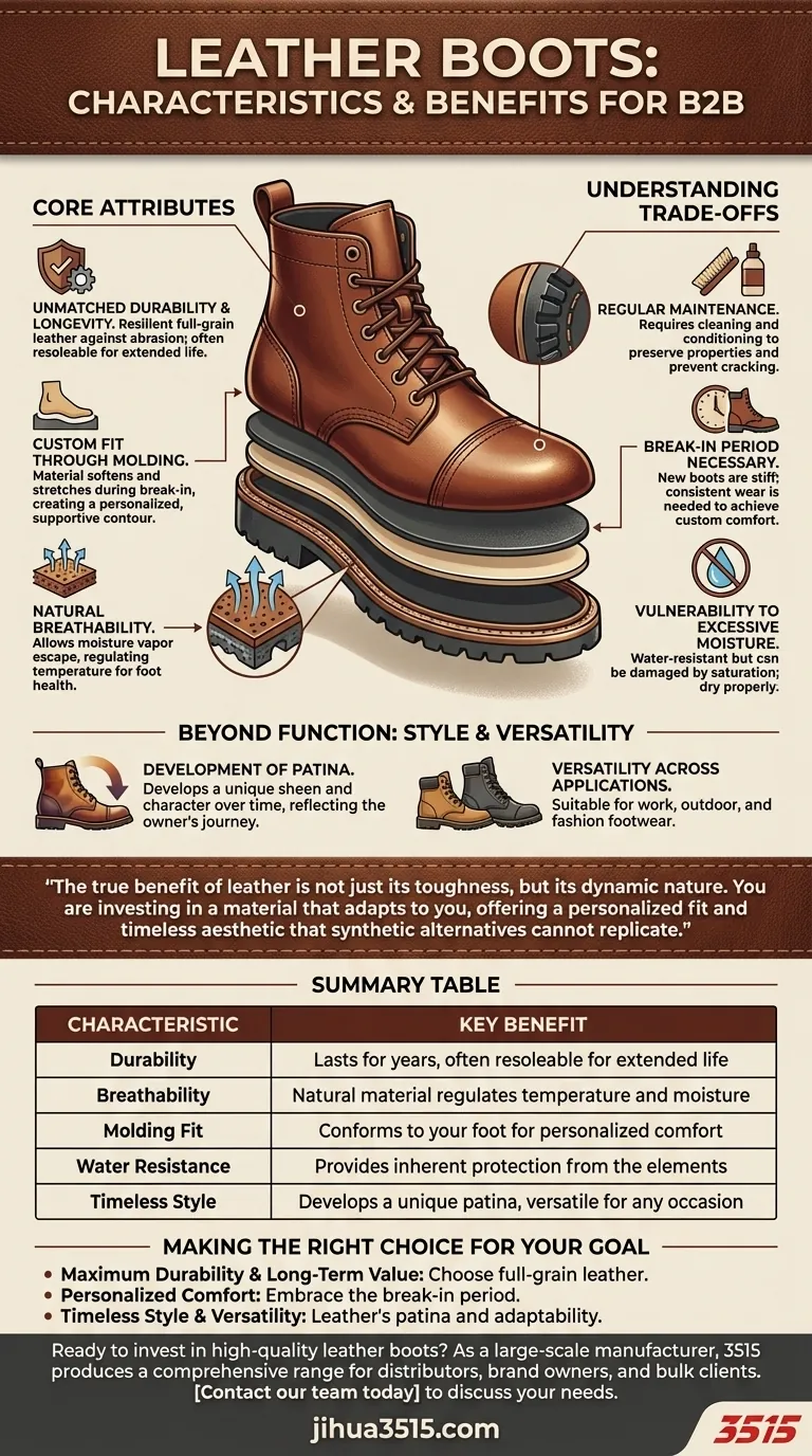 Quelles sont les caractéristiques et les avantages des bottes en cuir ? Chaussures durables, respirantes et ajustées sur mesure Guide Visuel