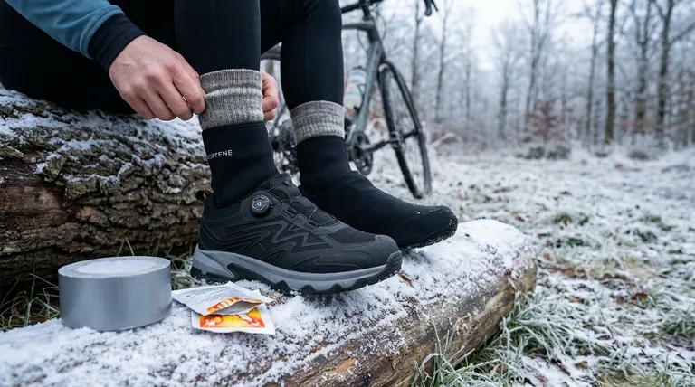 Comment les cyclistes peuvent-ils protéger leurs pieds du froid sans acheter de chaussures d'hiver coûteuses ? Superposez pour la chaleur
