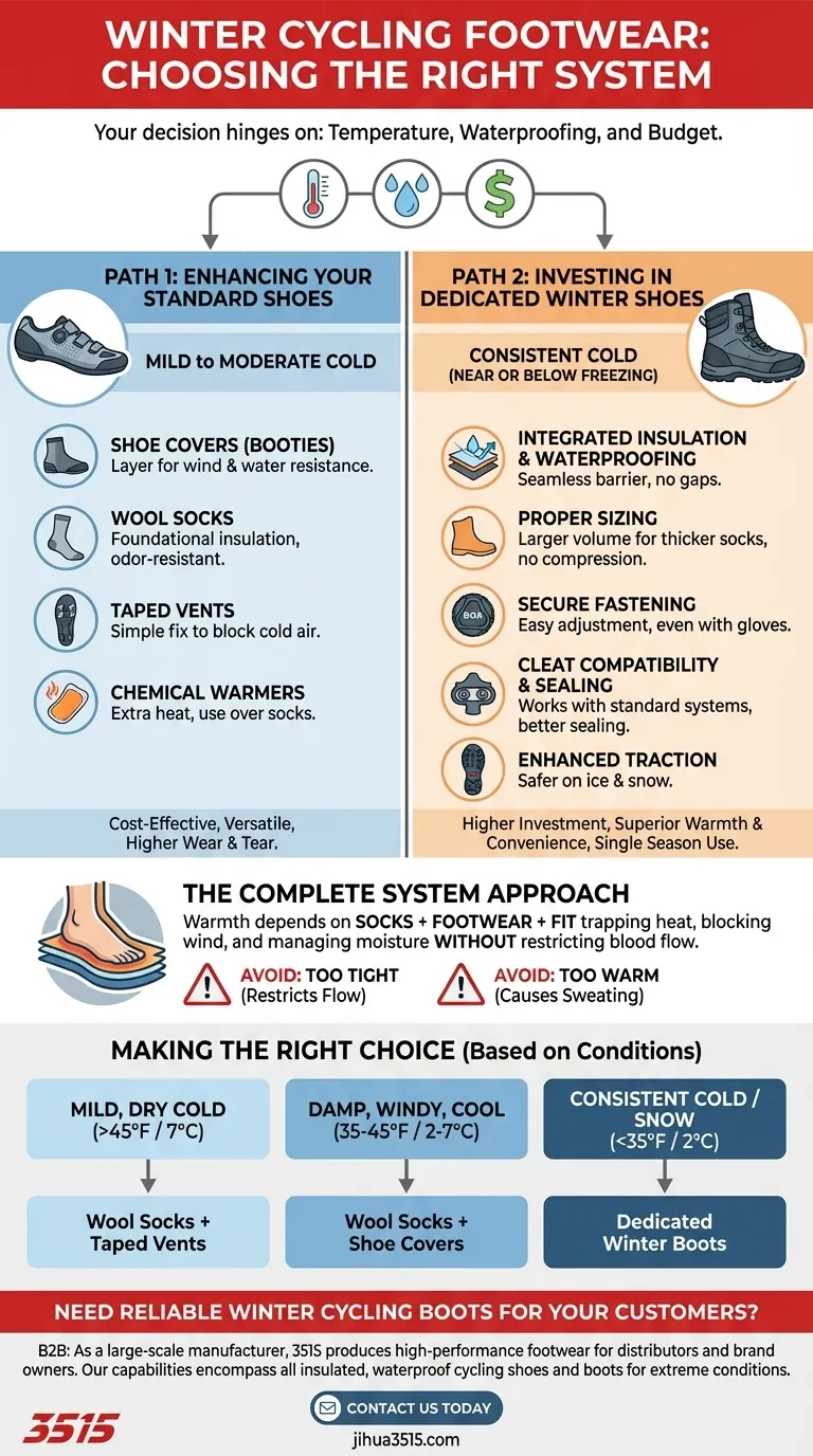 Que doivent considérer les cyclistes lors du choix de chaussures d'hiver ? Trouvez vos bottes de cyclisme parfaites par temps froid Guide Visuel