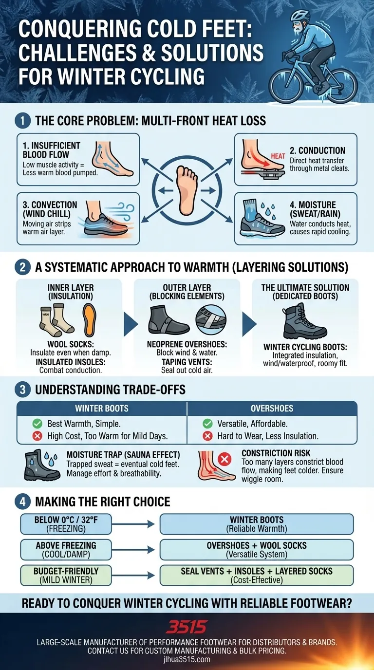 ¿Cuáles son los principales desafíos para mantener los pies calientes al andar en bicicleta en invierno? Una guía sistemática de aislamiento Guía Visual