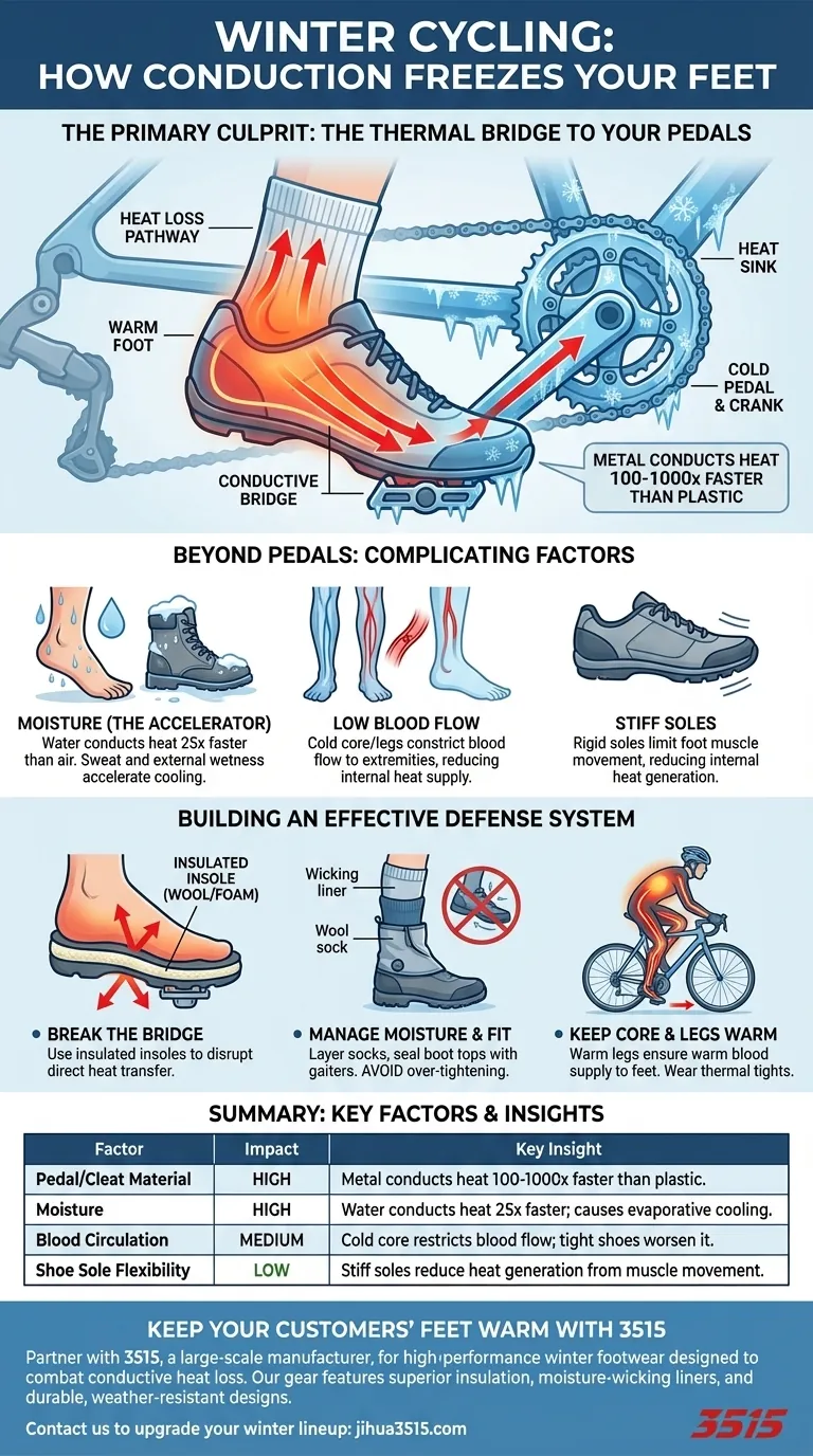 ¿Cómo afecta la conducción al calor de los pies al andar en bicicleta en invierno? Detén la fuga de calor Guía Visual