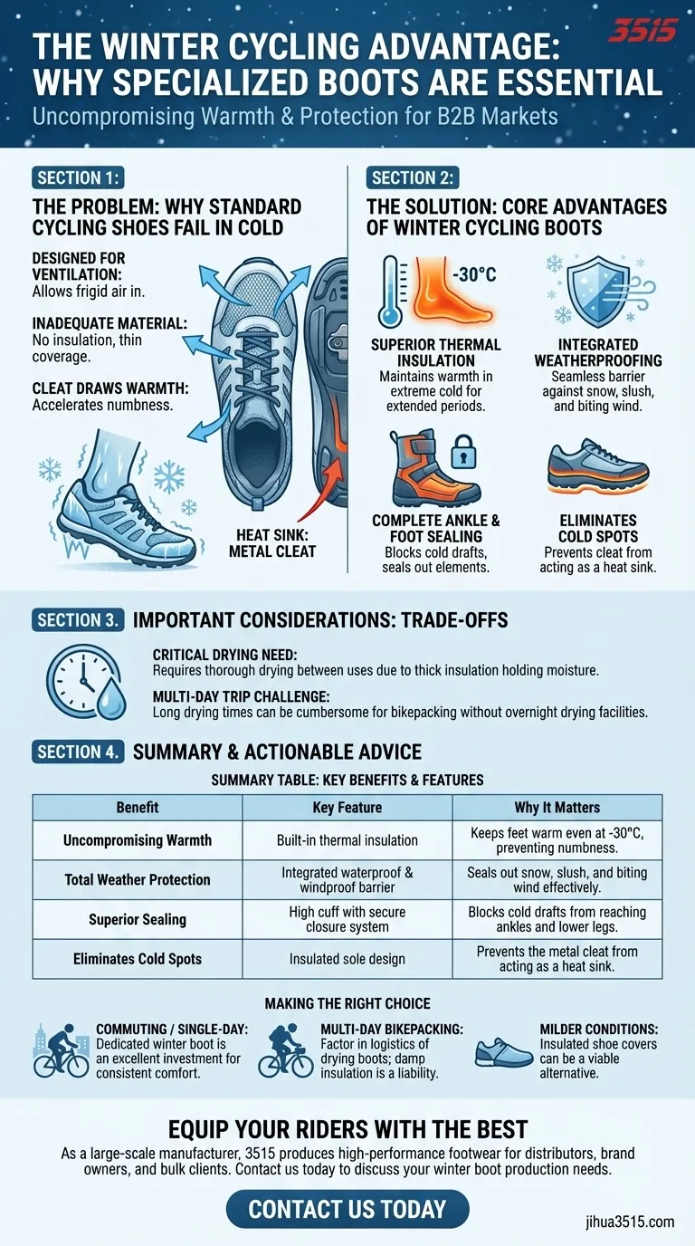 추운 날씨에 사이클링을 위해 윈터 부츠를 사용하면 어떤 이점이 있나요? 완벽한 편안함과 안전함으로 라이딩하세요. 시각적 가이드