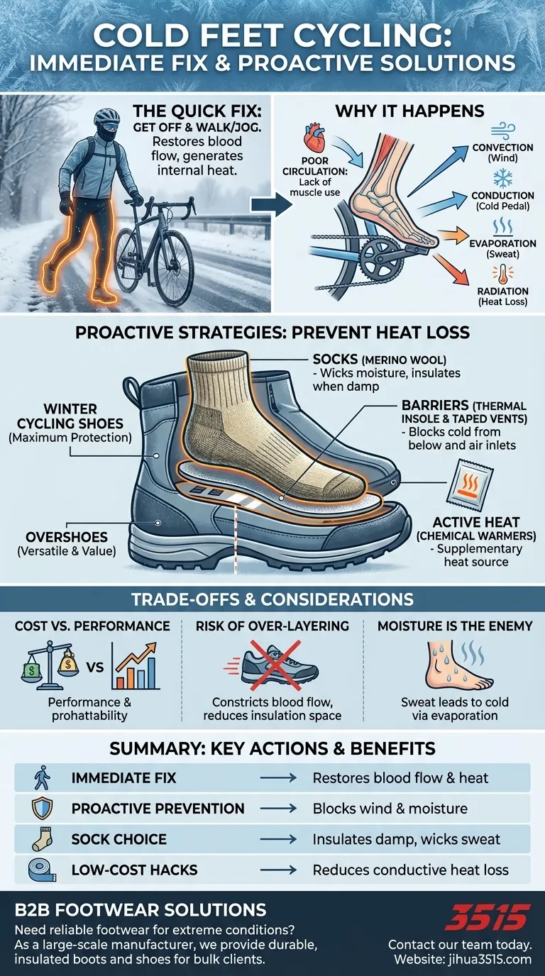¿Cuál es una solución rápida para los pies fríos durante un paseo en bicicleta de invierno? Domina la prevención y mantente abrigado Guía Visual