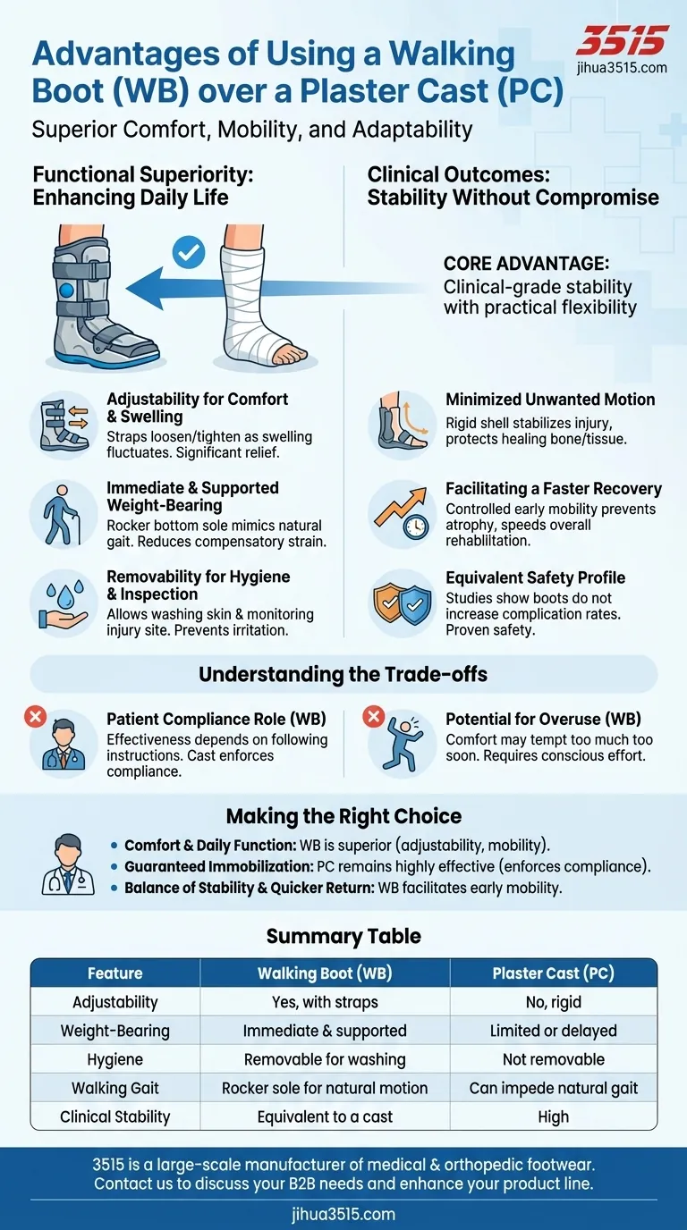 Quels sont les avantages d'utiliser une botte de marche plutôt qu'un plâtre ? Retrouver mobilité et confort Guide Visuel