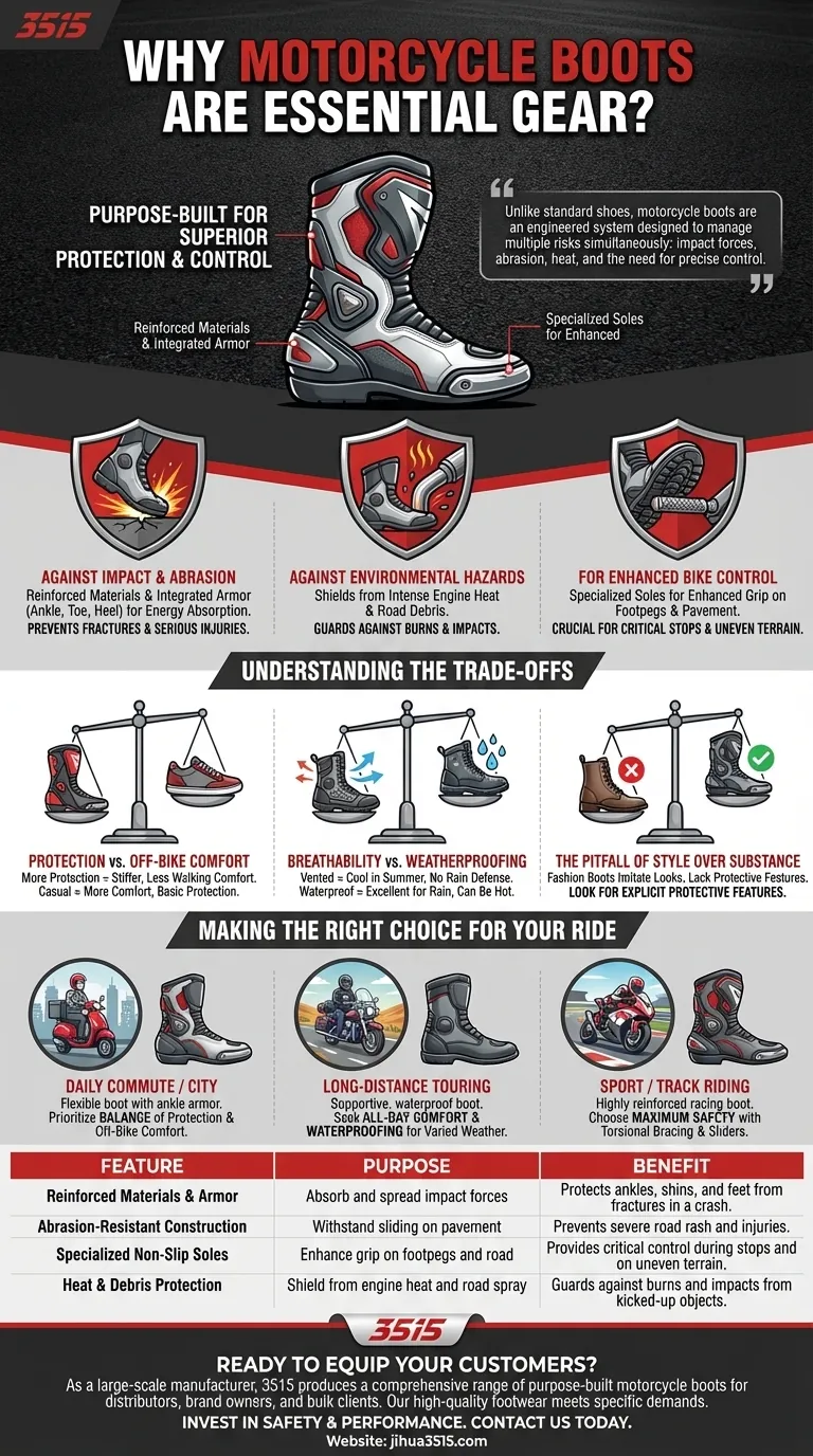 Pourquoi les bottes de moto sont-elles considérées comme un équipement essentiel ? Libérez une protection et un contrôle supérieurs Guide Visuel
