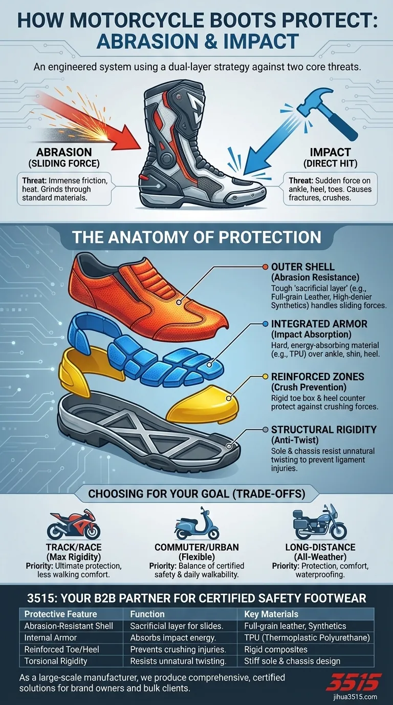 오토바이 부츠는 마모와 충격으로부터 어떻게 보호하나요? 라이더 안전을 위한 엔지니어링 가이드 시각적 가이드