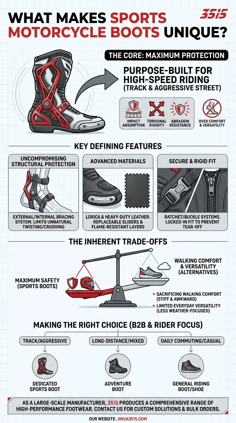 Qu'est-ce qui rend les bottes de moto sport uniques ? Protection maximale pour la conduite à haute vitesse Guide Visuel