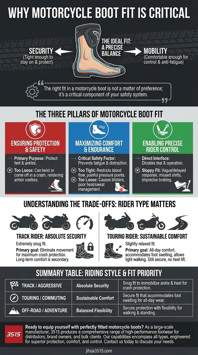 Pourquoi l'ajustement est-il important pour les bottes de moto ? Atteignez une sécurité et un contrôle ultimes Guide Visuel