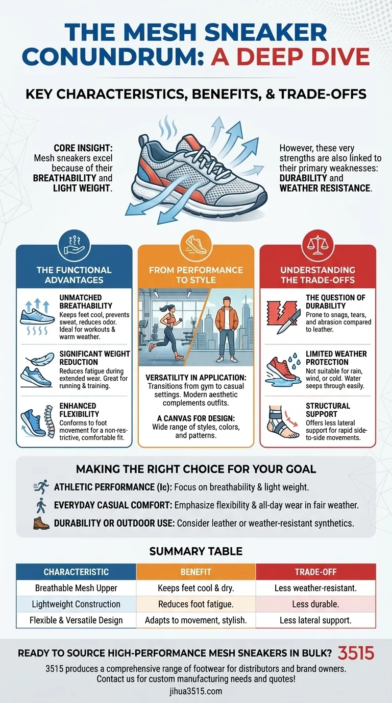 ¿Cuáles son las características clave de las zapatillas de malla? Calzado ligero, transpirable y versátil explicado Guía Visual