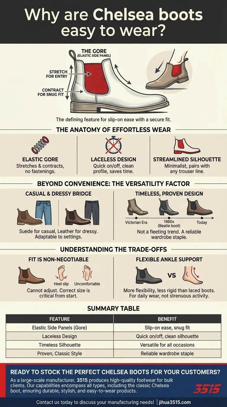Pourquoi les bottines Chelsea sont-elles faciles à porter ? Style à enfiler et polyvalence intemporelle Guide Visuel