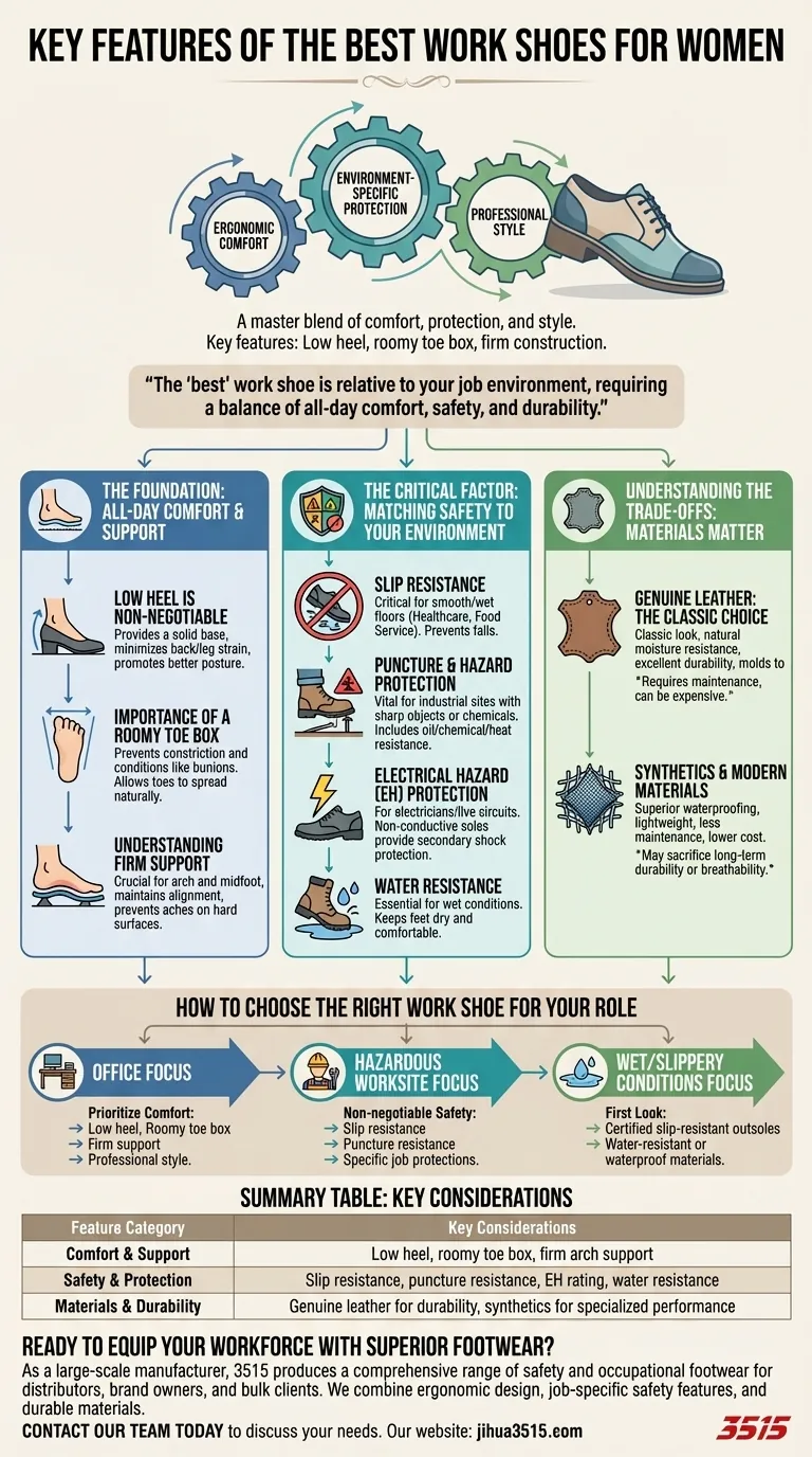 Quelles sont les caractéristiques clés des meilleures chaussures de travail pour femmes ? Trouvez la coupe parfaite pour votre emploi Guide Visuel