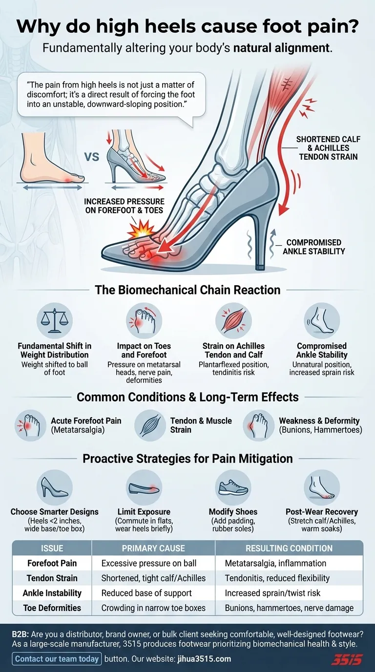 Perché i tacchi alti causano dolore ai piedi? La verità biomeccanica svelata Guida Visiva