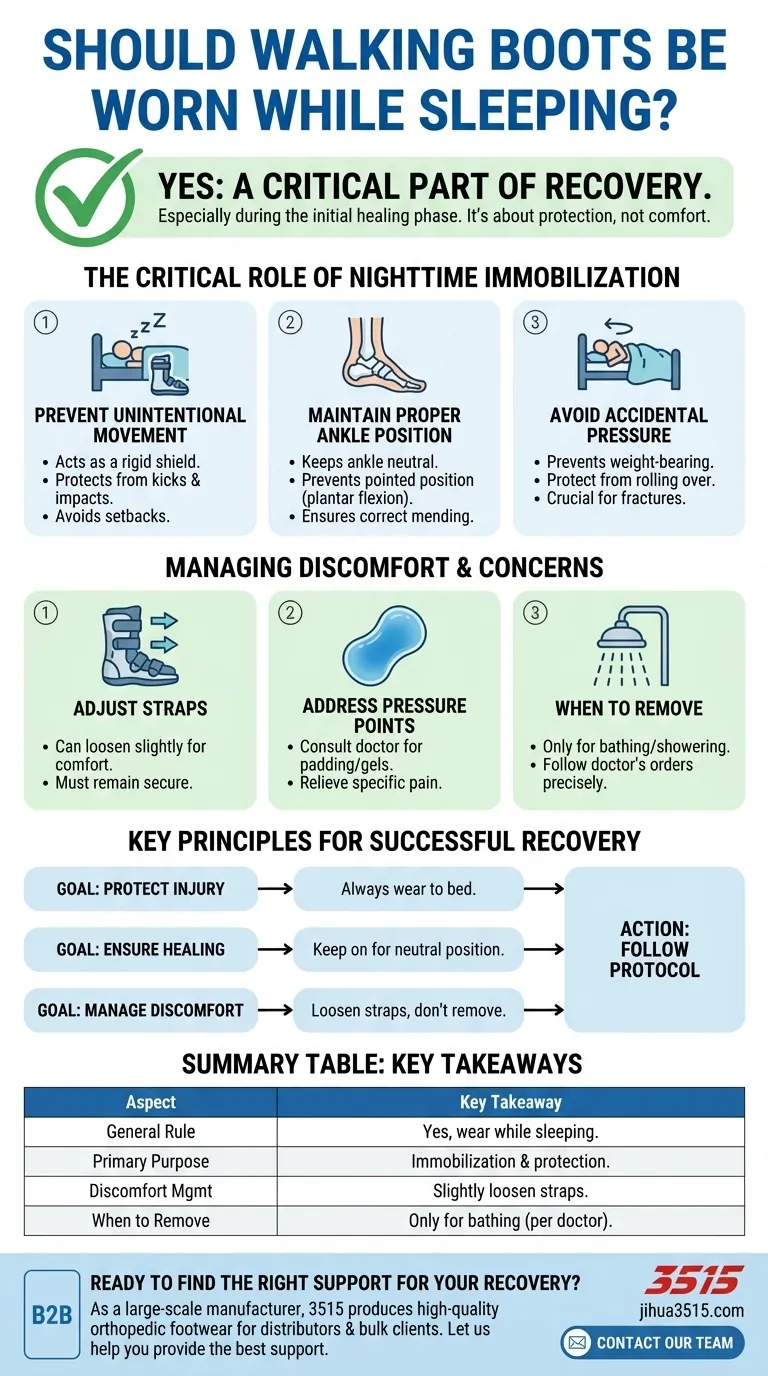 Faut-il porter une botte de marche pendant le sommeil ? Un guide pour protéger votre rétablissement Guide Visuel