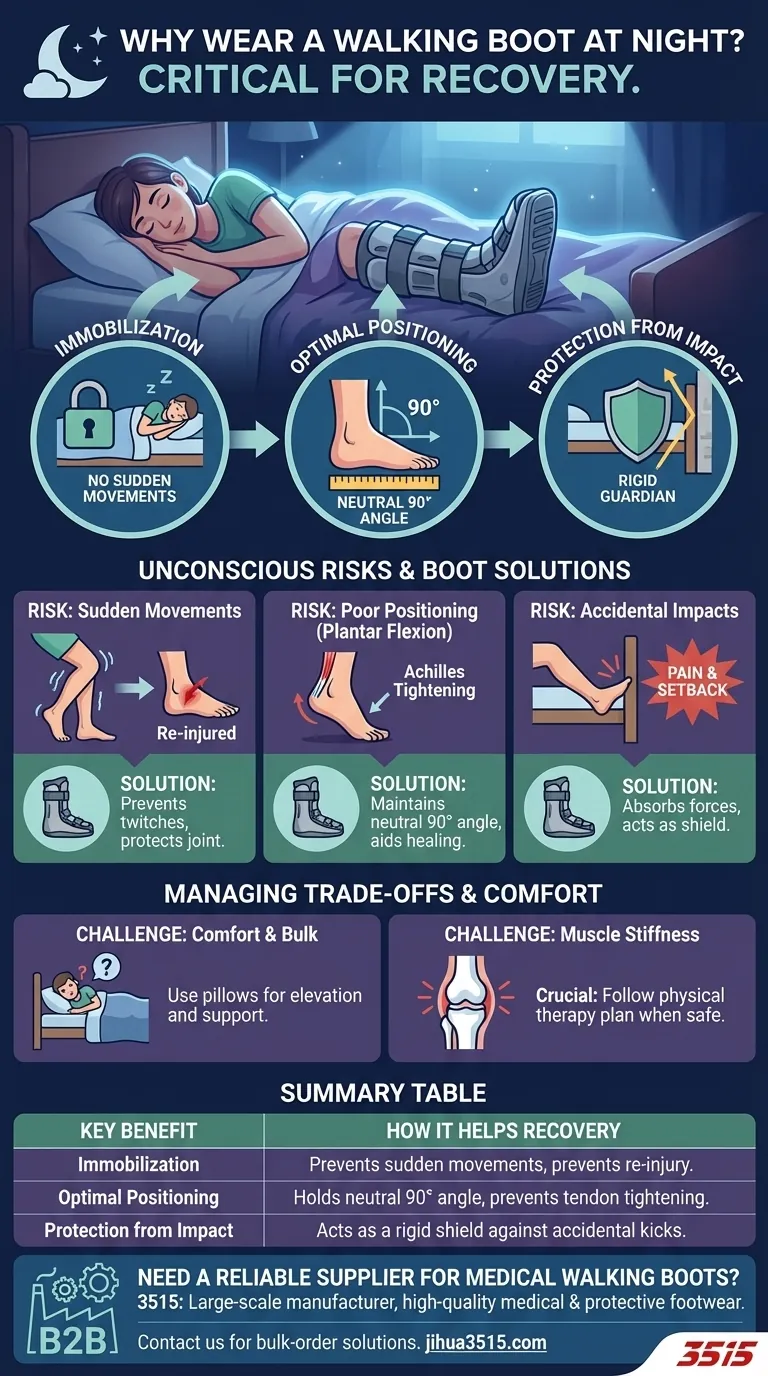 Pourquoi est-il important de porter des bottes de marche la nuit ? Protégez votre rétablissement pendant votre sommeil Guide Visuel